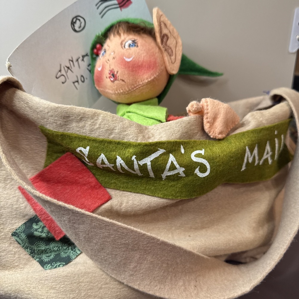 Annalee Christmas Santa's Mail Bag w/ Smiling Elf Inside - Picture 3 of 8